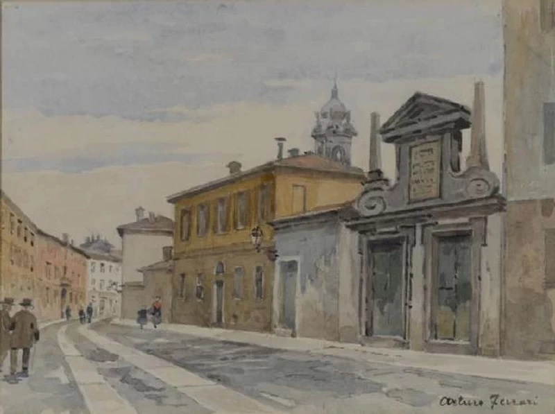 Via della Signora e la retrostante uscita di S. Stefano, 1890 - 1910, Civiche Raccolte Storiche. Museo di Milano